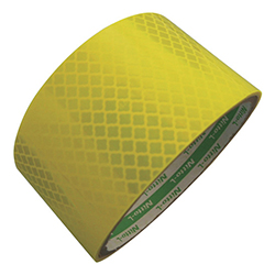 【廃番商品】日東エルマテ 高輝度プリズム反射テープ（蛍光色） 45mm×5ｍ レモンイエロー HTP45LY