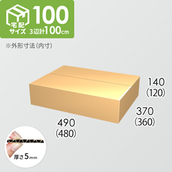 【宅配100サイズ】ダンボール箱(480×360×120) 5mm A/F K5×K5