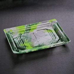 リスパック 刺身容器 バイオPET 美枠 20-15B 海洋緑 本体