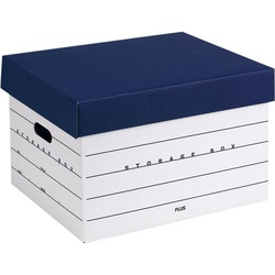 ストレージボックス　フタ式分離タイプネイビー　３組