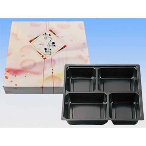 仕出し弁当容器 70-70唯結ワンピース・中仕切70-70黒セット 北原産業