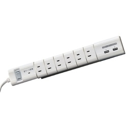 電源タップ　回転式　ＡＣ６口＋ＵＳＢ−２口