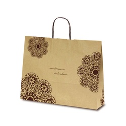 紙手提袋 1534 自動紐手提袋 T-Y レースィ(茶) ベルベ