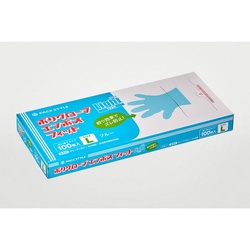 使い捨て手袋 ポリ手袋ライトフィット箱入 青 L パックスタイル