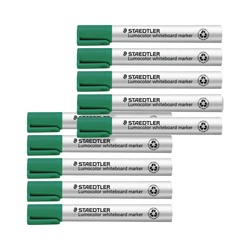 ホワイトボードマーカールモカラー角芯グリーン×１０