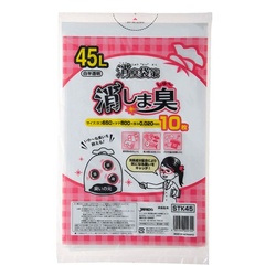 HDゴミ袋 STK45 消臭袋策消しましゅー(臭) 45L 白半透明 10枚 ジャパックス