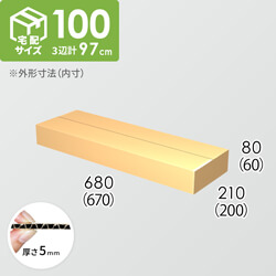 【宅配100サイズ】ダンボール箱(670×200×60) 5mm A/F K5×K5