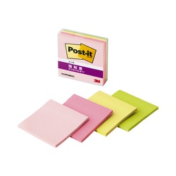 強粘着ノートマルチカラー４　７５×７５　４冊