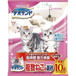 デオサンド　複数ねこ用紙砂　１０Ｌ×３