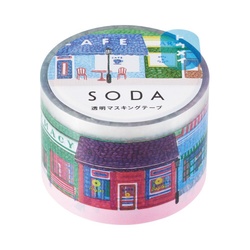 ソーダ　透明マステ（アベニュー）　３０ｍｍ幅Ｘ３