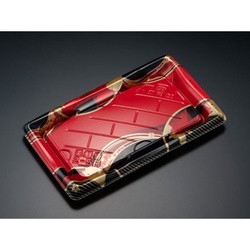 【廃番商品】リスパック 寿司容器 美鮮盛 2-5B はんか赤 本体