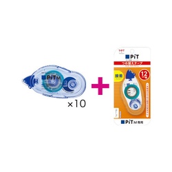 テープのり　ピットテープＭＳ１２　１０個＋詰替１個