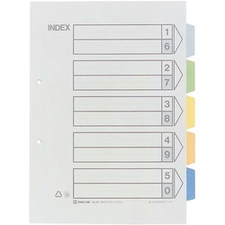 カラーインデックス　Ａ４縦　２穴　５山　２組