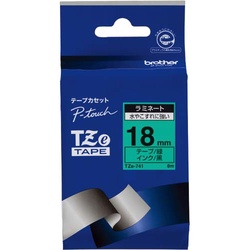 ピータッチ　ラミネート緑色テープ１８ｍｍ黒文字×５