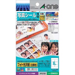 写真シール　ＩＪＰ　光沢紙　６面　１２枚
