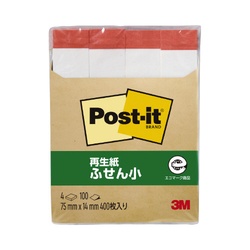 ポストイット　ふせん　７５×１４　赤帯　４冊
