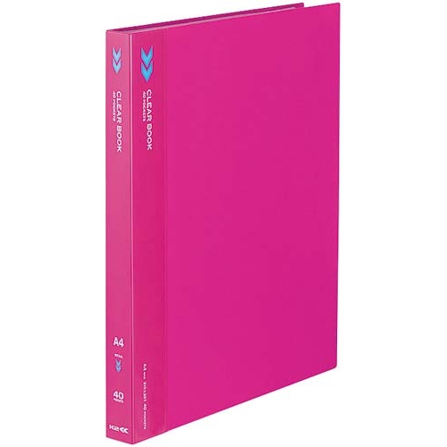 クリヤーブックＫ２　固定式Ａ４縦４０Ｐピンク　５冊