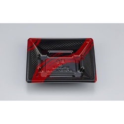 シーピー化成 どんぶり容器 BFツイスト17-14浅 筆勢黒赤 本体