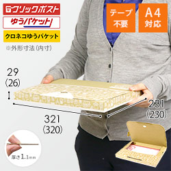 【クロネコゆうパケット・クリックポスト・ゆうパケット】厚さ3cm・デザイン入テープレスケース（A4サイズ）