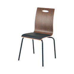 ＳＫカフェチェア　ＢＲ座パッドＢＫ　４脚セット