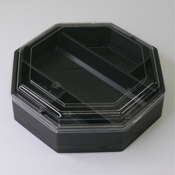 折箱 HW-八角68H(50) 黒焼杉黒 OPS高蓋セット アクタ