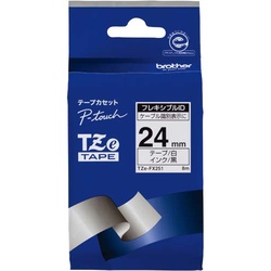 ピータッチＴＺｅフレキシブルＩＤ白　黒文字２４ｍｍ