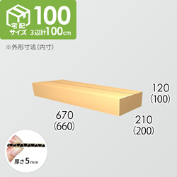 【宅配100サイズ】ダンボール箱(660×200×100) 5mm A/F K5×K5