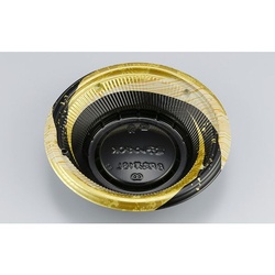 シーピー化成 どんぶり容器 BF丸丼18L 月丸黒 本体