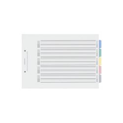 カラー仕切カードＰＰ　Ａ４横　５山　１組