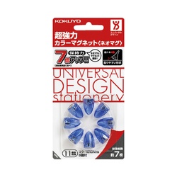 超強力マグネットネオマグピンタイプ透明青８個Ｘ５