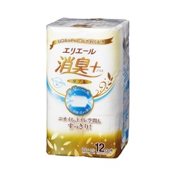 エリエール消臭＋トイレット　ダブル２５ｍ１２個×６