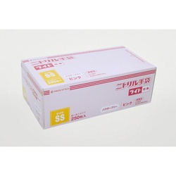 使い捨て手袋 ニトリル手袋ライト粉無 SS ピンク パックスタイル