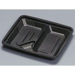 福助工業 弁当容器 フルレンジLA-227-2H 黒 本体