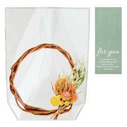 スタンド袋 フォトプリントOPPスタンドバッグ リースフラワー-2(50枚) ヘッズ