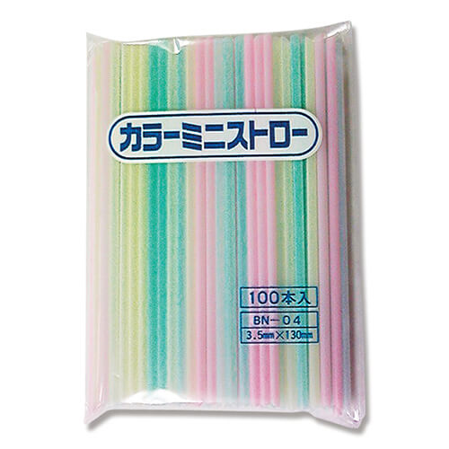 川崎商会 カラーミニストロー BN-04 バラ 100本入