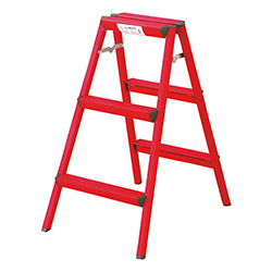 【廃番商品】ハセガワ アルミ踏台 ＳＥ型 3段 レッド SE8ARD