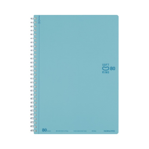ソフトリングセミＢ５　ドット入　Ｂ罫　８０枚　水色