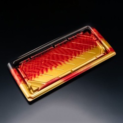 リスパック 寿司容器 バイオ板長 2-6B きえん赤 本体