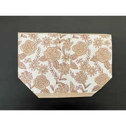 耐油袋 No.430 亀甲袋フラワー柄A(バラ柄・茶) 大阪ポリエチレン販売