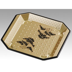 福助工業 寿司容器 和皿 12H 市松黒 本体