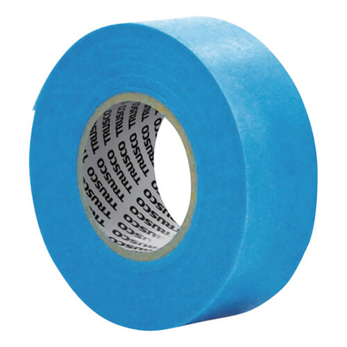 【廃番商品】マスキングテープ30mm×18m　青　【ＴＲＵＳＣＯ マスキングテープ（ガラス用） ３０ｍｍＸ１８ｍ ４巻入り】