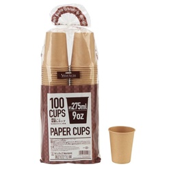 紙コップ サンナップ オール未晒ペーパーカップ 9オンス 275ml 100p