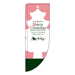 メリークリスマス ツリーピンク Rのぼり (棒袋仕様) 