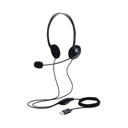 有線ヘッドセット　両耳オーバーヘッド　ＵＳＢＡ　黒