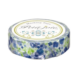 マスキングテープ　フラワー（ブルー）