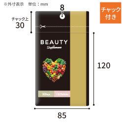 【オリジナル印刷】チャック付ラミ袋 平袋（85×120mm）マット　吊り下げ穴あり