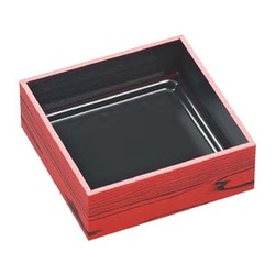 弁当容器 WPS-角117-117(V) 本体 赤焼板目黒 エフピコ