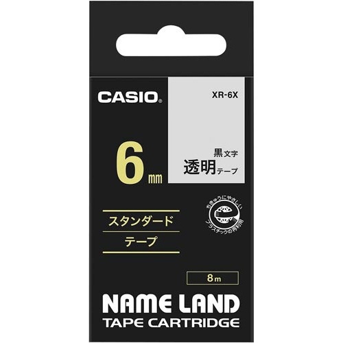 ネームランド　透明テープ　６ｍｍ　黒文字