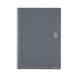 ソフトリングノート（ドット入り罫線）セミＢ５　濃灰
