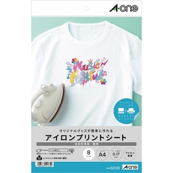 アイロンプリントシートＩＪＰ　白色生地用Ａ４　８枚